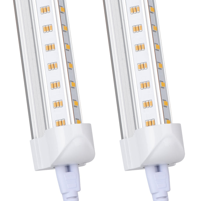 20 Pack LED Shop Light, 8FT 100W 15500LM 5000K, Daylight White, V Shape, Clear Cover, Hight Output, Linkable Shop Lights, T8 LED Tube Lights, LED Shop Lights for Garage 8 Foot with Plug