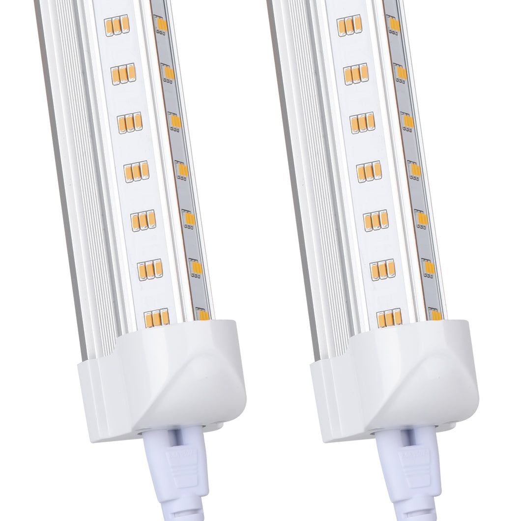 20 Pack LED Shop Light, 8FT 100W 15500LM 5000K, Daylight White, V Shape, Clear Cover, Hight Output, Linkable Shop Lights, T8 LED Tube Lights, LED Shop Lights for Garage 8 Foot with Plug