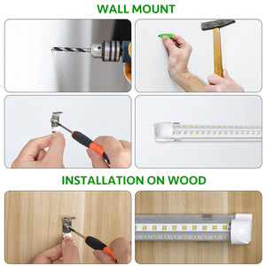 20 Pack LED Shop Light, 8FT 100W 15500LM 5000K, Daylight White, V Shape, Clear Cover, Hight Output, Linkable Shop Lights, T8 LED Tube Lights, LED Shop Lights for Garage 8 Foot with Plug