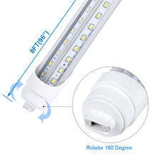 Load image into Gallery viewer, R17D/HO 8FT LED Tubes，Rotate，90W (Replacement for F96 T12/CW/HO 150W),  6500K Clear Lens-10Pack