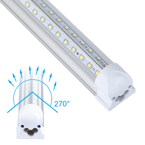 8Ft LED Shop Light Fixture,90W 10000LM, 6500K Clear Cove-20Pack