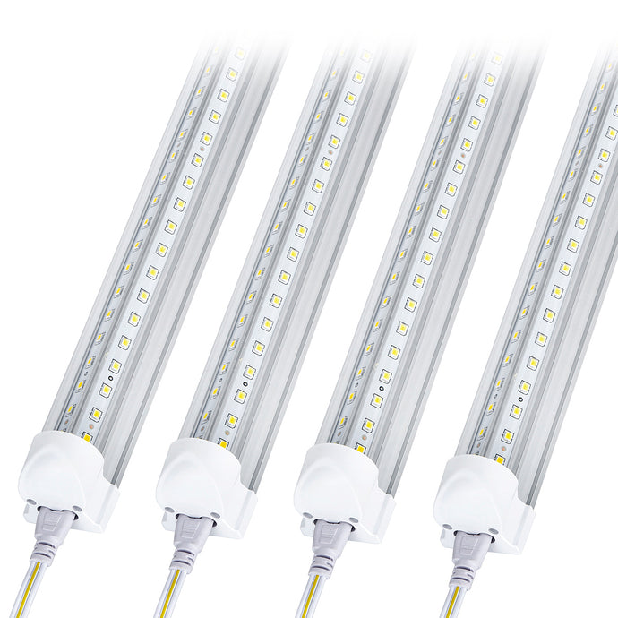 10Packs Led Shop Light Fixture 4ft 5000K  40W 5000 Lumens Daylight White, Clear Cover