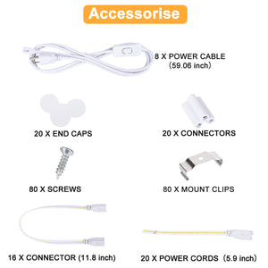 8Ft LED Shop Light Fixture,90W 10000LM, 6500K Clear Cove-20Pack