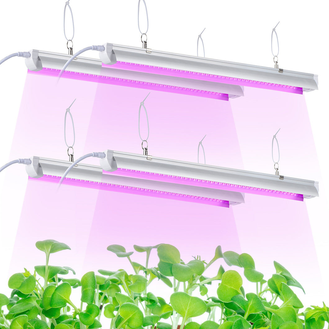 LED Grow Light, 2ft T8,100W(4 x 25W, 600W Equivalent), Super Bright, Full Spectrum Sunlight Plant Light, LED Grow Light Strips, Grow Light Bulbs for Indoor Plants,Greenhouse,4-Pack
