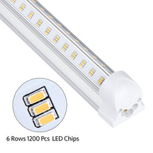 Load image into Gallery viewer, 10 Pack LED Shop Light, 8FT 100W 15500LM 5000K, Daylight White, V Shape, Clear Cover, Hight Output, Linkable Shop Lights, T8 LED Tube Lights, LED Shop Lights for Garage 8 Foot with Plug